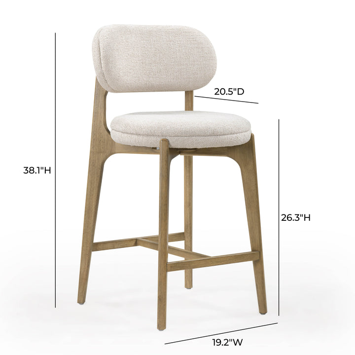Carnation Cream Performance Fabric Counter Stool