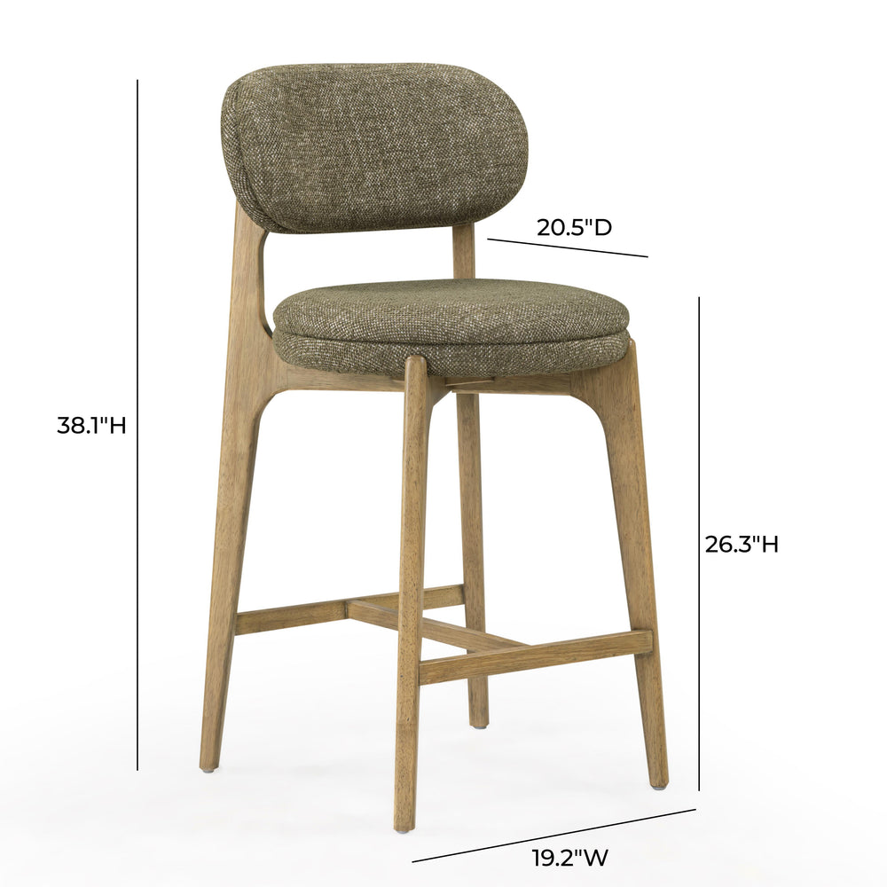 Carnation Forest Green Performance Fabric Counter Stool