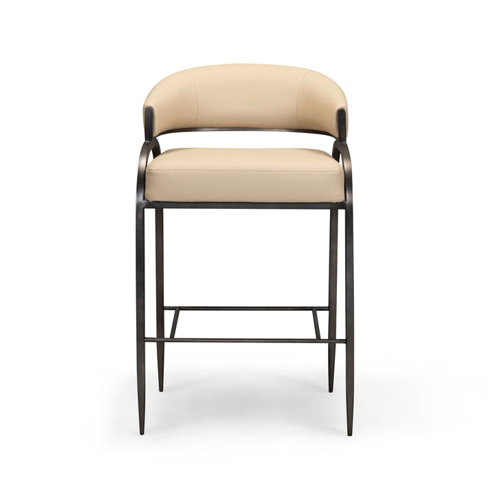 Tatum Taupe Performance Vegan Leather Counter Stool