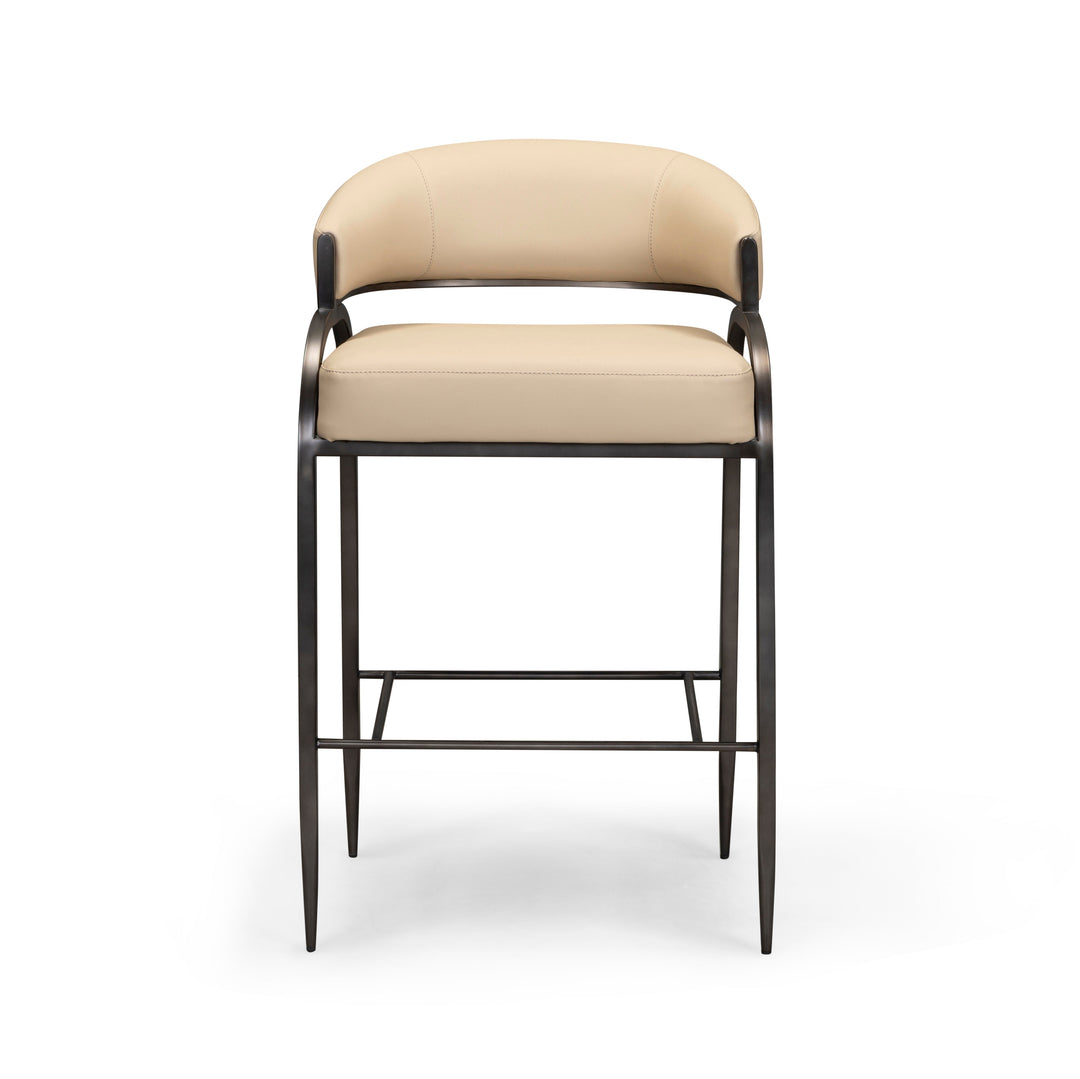 Tatum Taupe Performance Vegan Leather Counter Stool