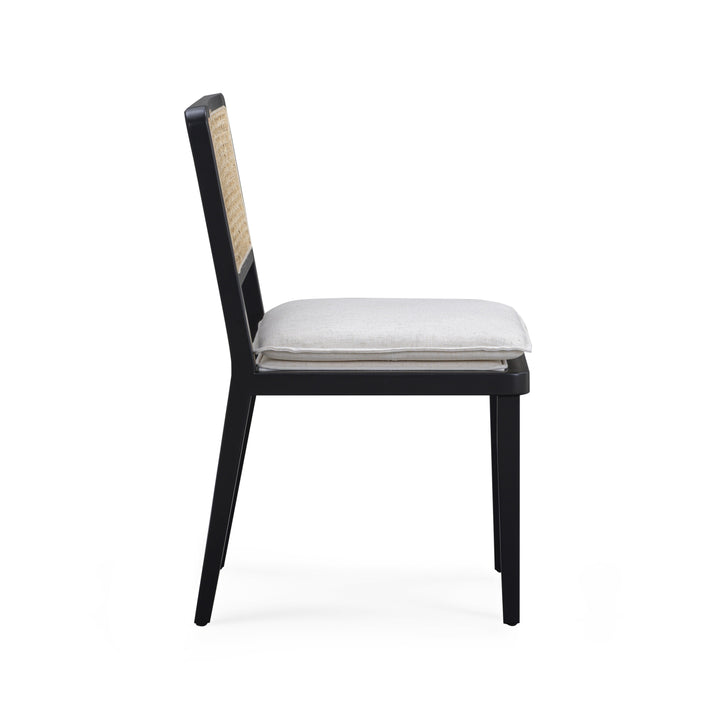 Tassina Cream Upcycled Performance Linen Dining Chair