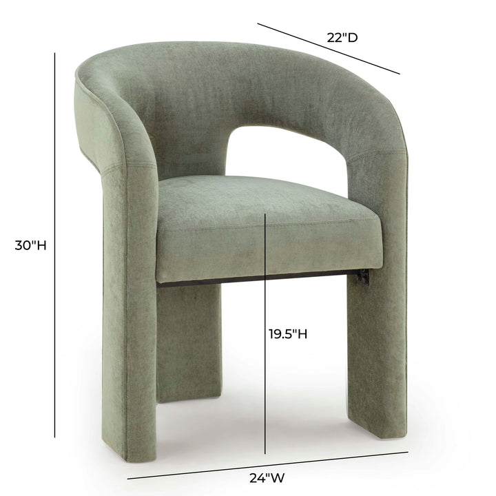 Malone Green Performance Chenille Dining Chair