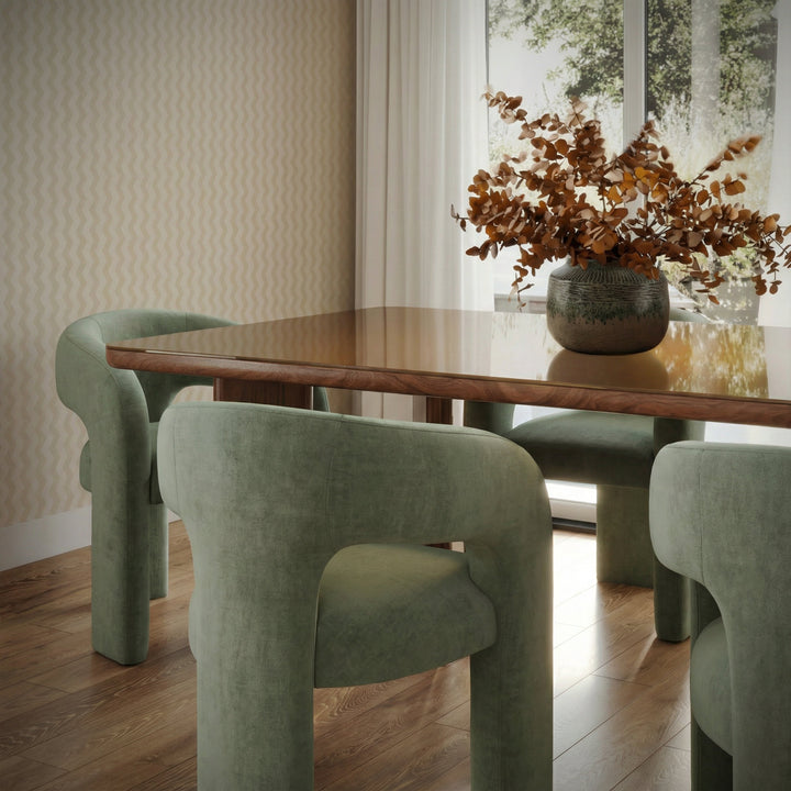 Malone Green Performance Chenille Dining Chair