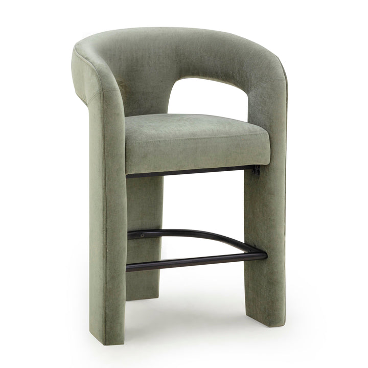 Malone Green Performance Chenille Counter Stool