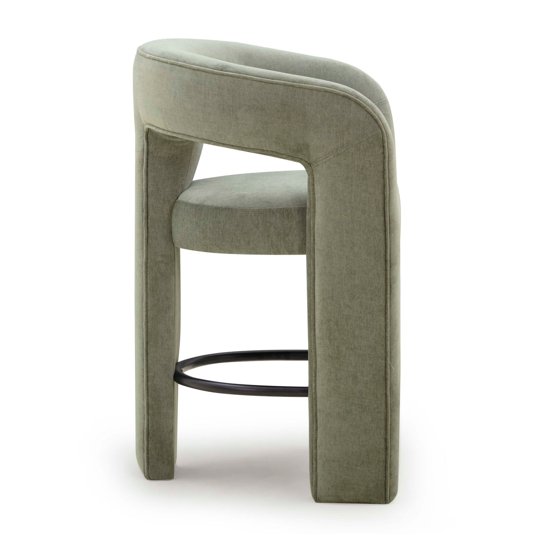 Malone Green Performance Chenille Counter Stool