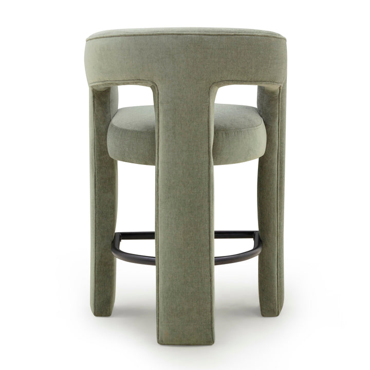 Malone Green Performance Chenille Counter Stool