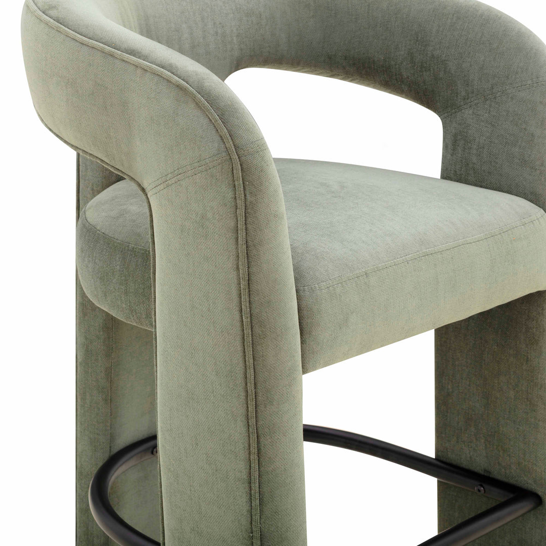 Malone Green Performance Chenille Counter Stool
