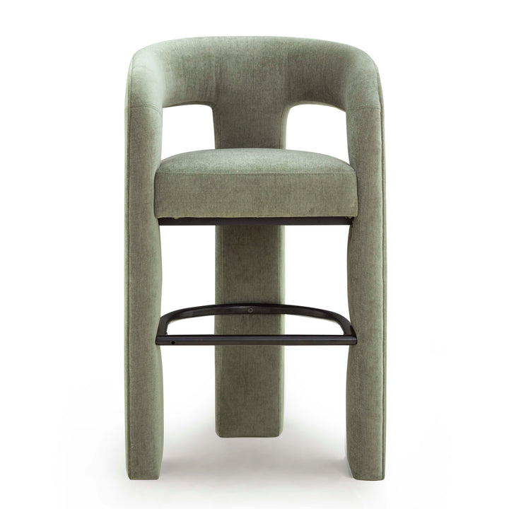 Malone Green Performance Chenille Bar Stool