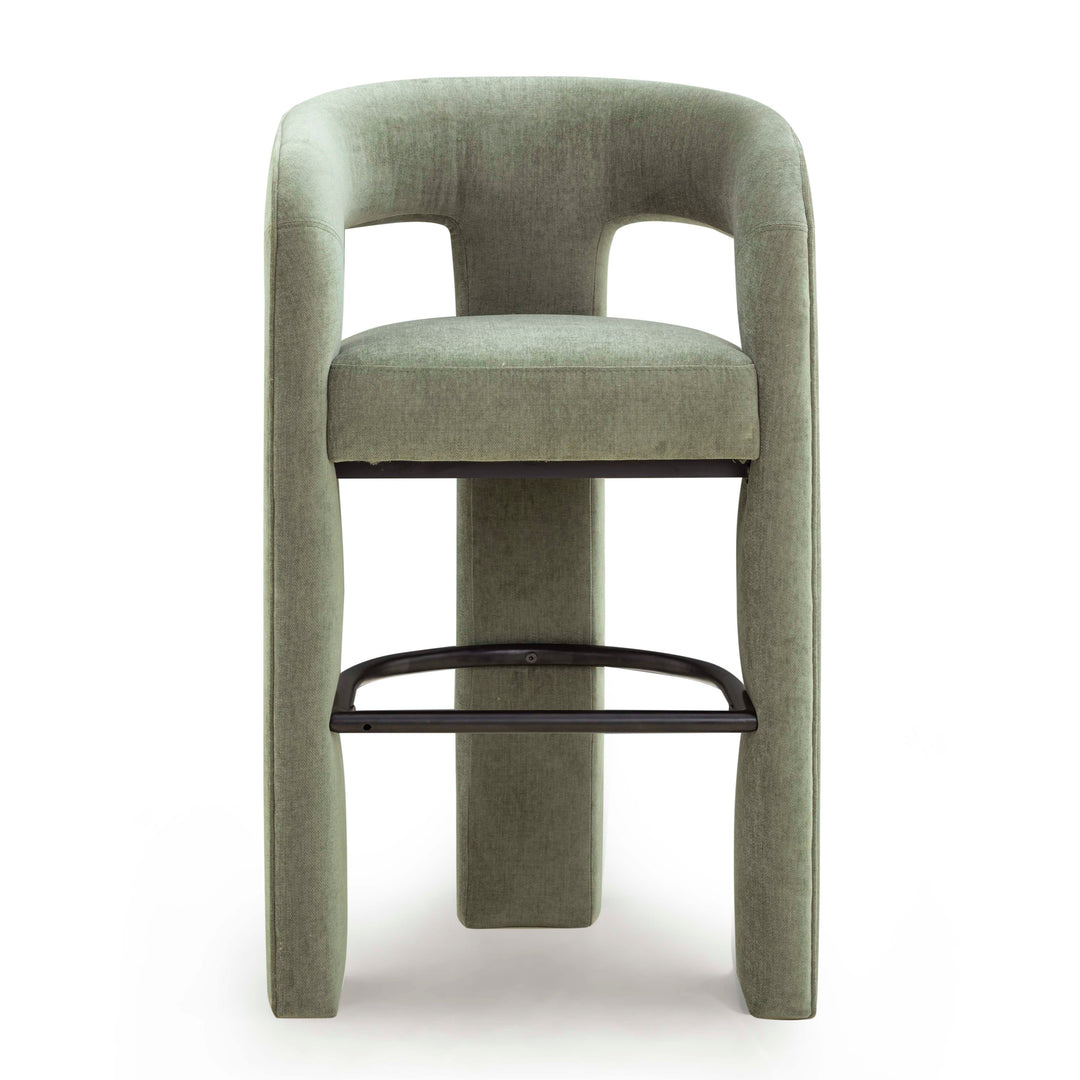 Malone Green Performance Chenille Bar Stool