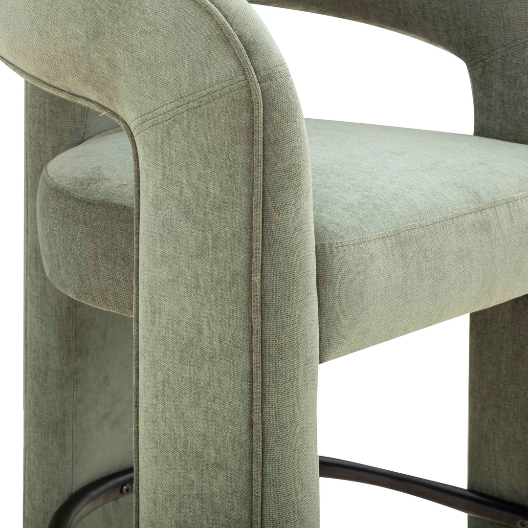 Malone Green Performance Chenille Bar Stool