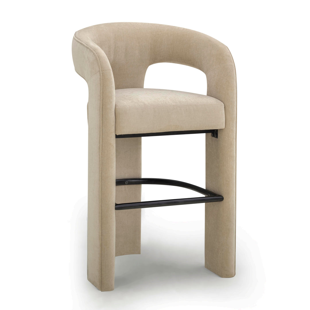 Malone Taupe Performance Chenille Bar Stool