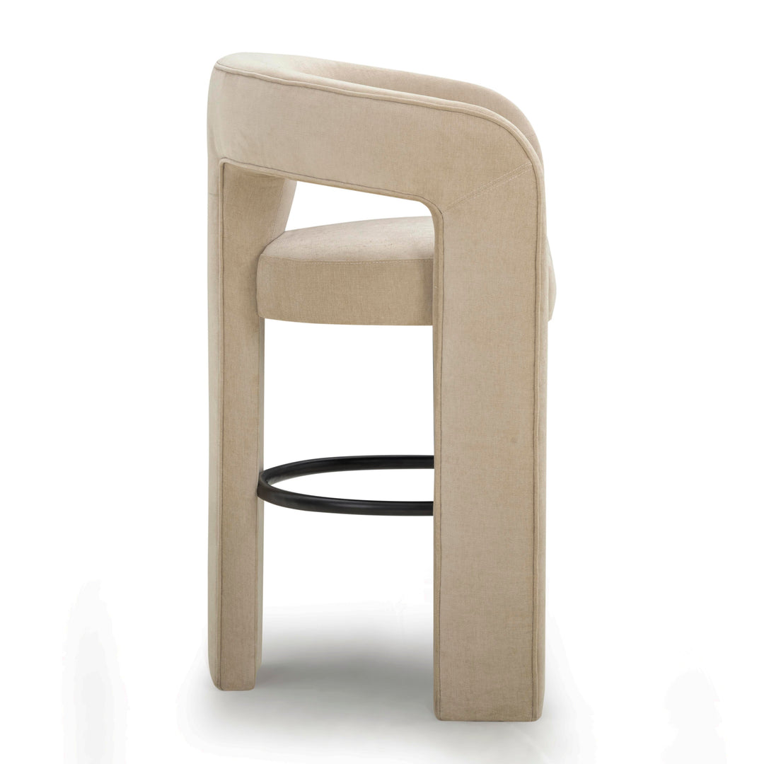 Malone Taupe Performance Chenille Bar Stool