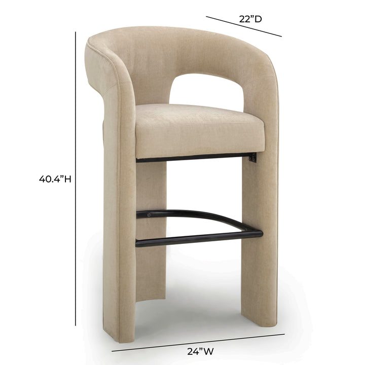 Malone Taupe Performance Chenille Bar Stool