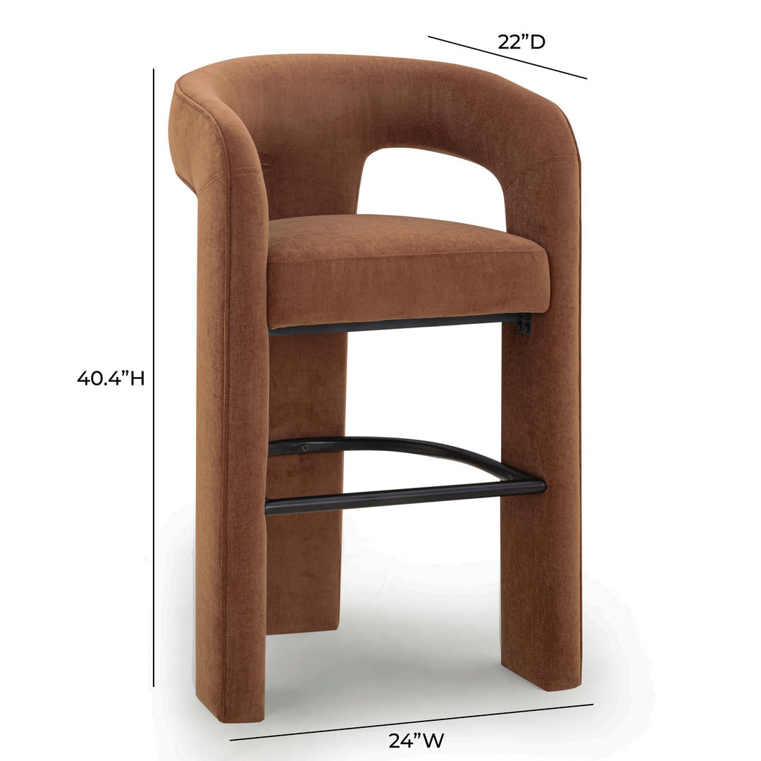 Malone Rust Performance Chenille Bar Stool