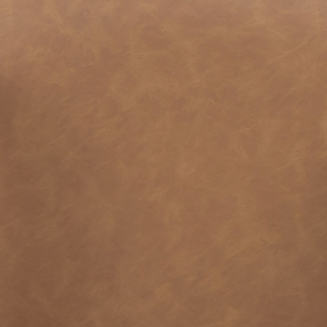 Vina Cognac Performance Vegan Leather and Cream Textured Weave Dining Chair