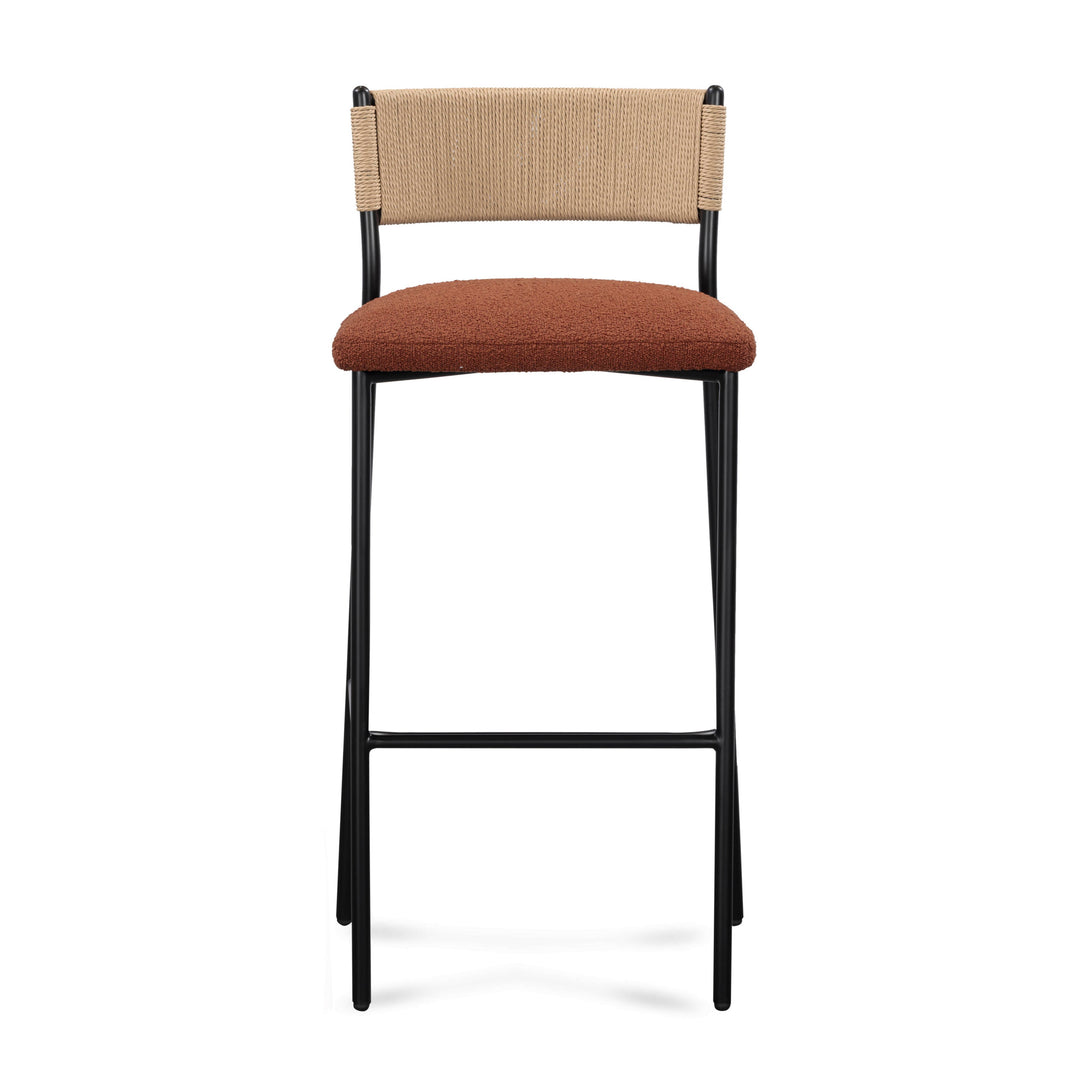 Celine Maroon Performance Boucle Bar Stool