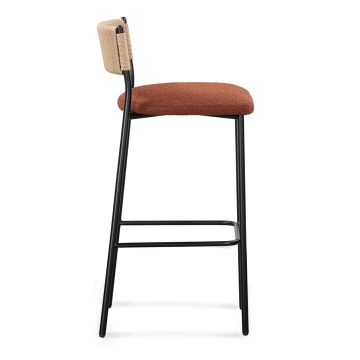 Celine Maroon Performance Boucle Bar Stool