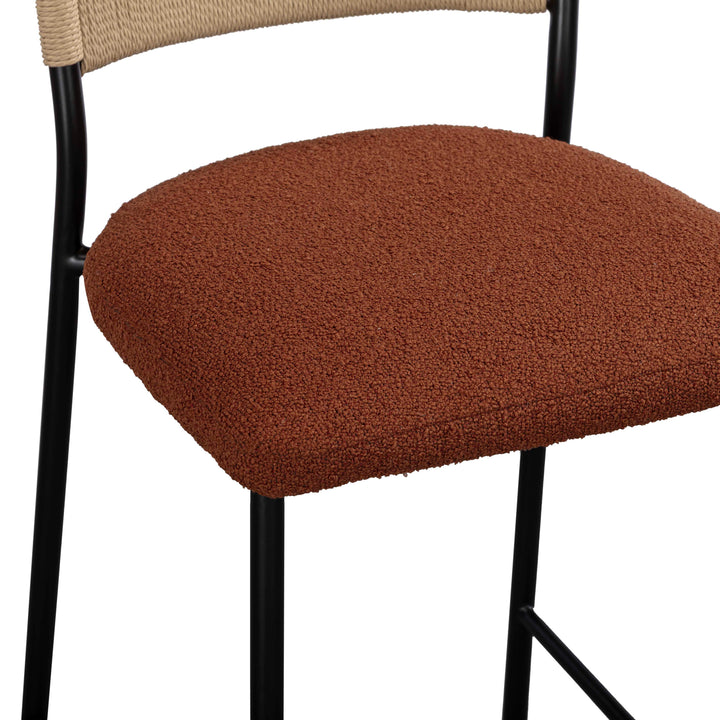 Celine Maroon Performance Boucle Bar Stool