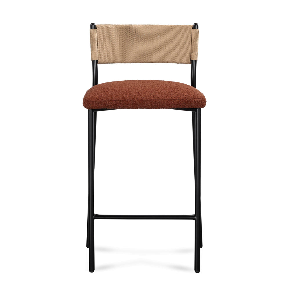 Celine Maroon Performance Boucle Counter Stool