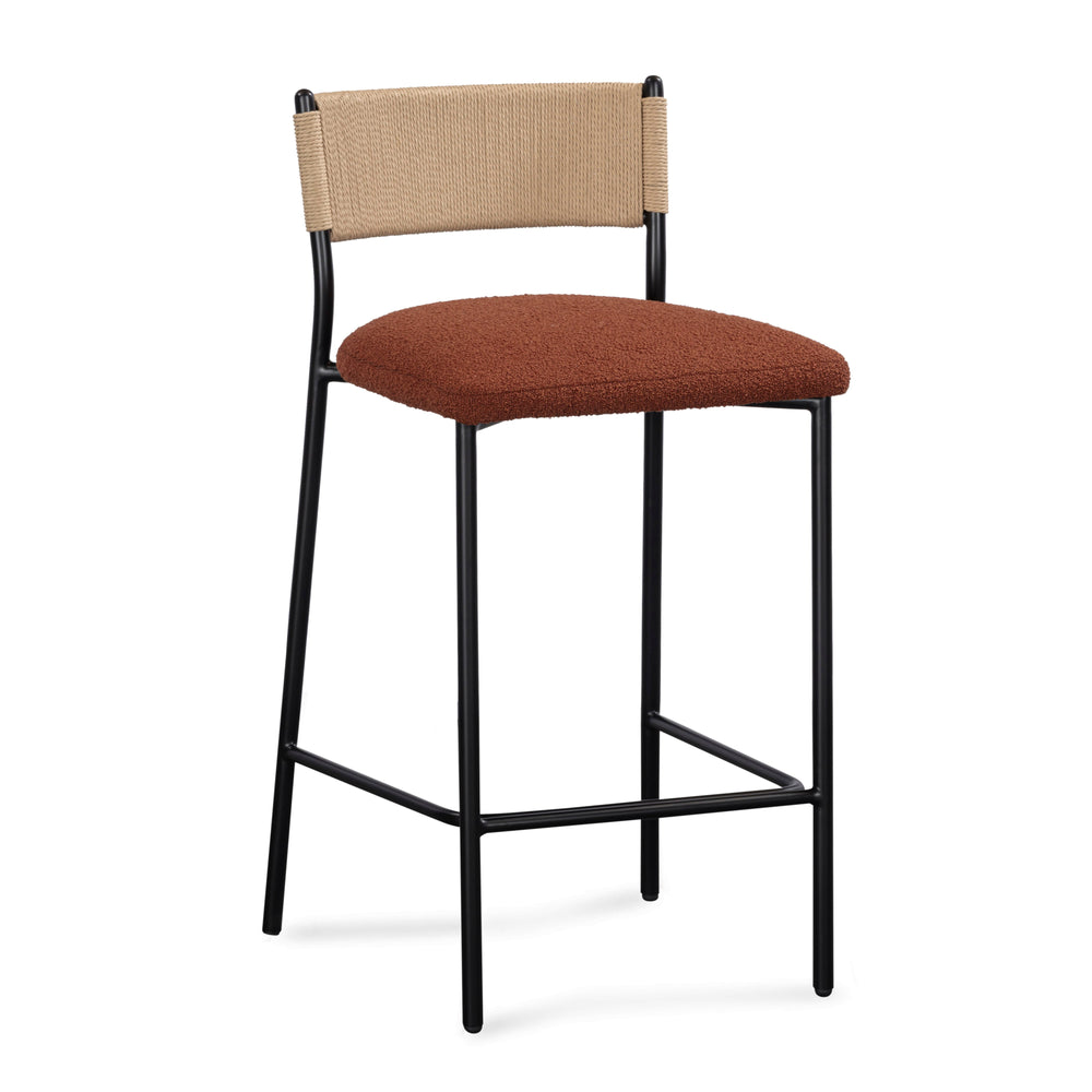 Celine Maroon Performance Boucle Counter Stool