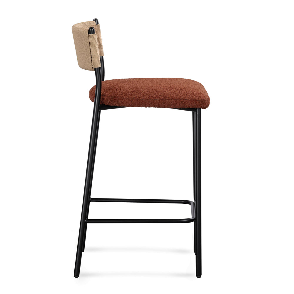 Celine Maroon Performance Boucle Counter Stool
