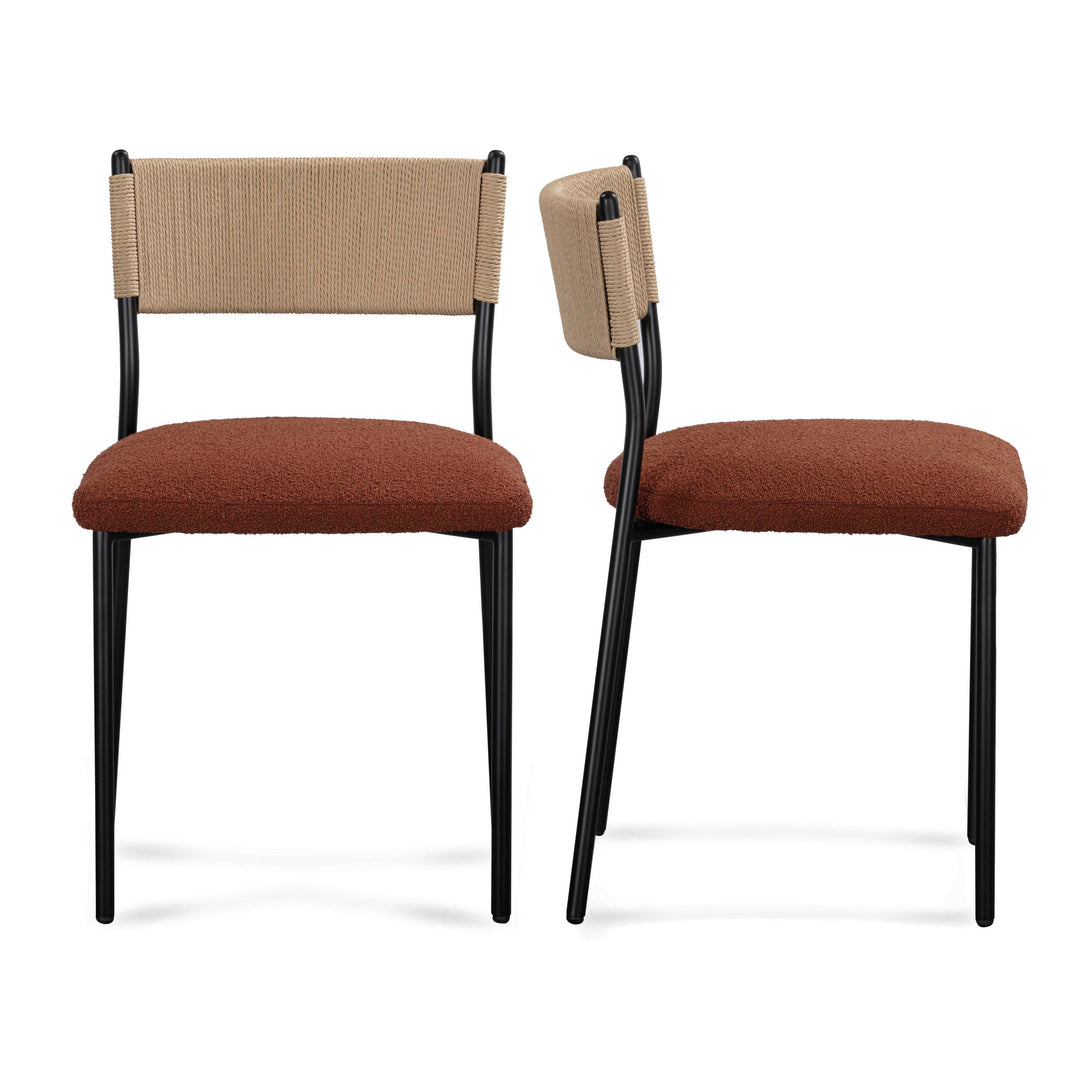 Celine Maroon Performance Boucle Dining Chair - Set of 2