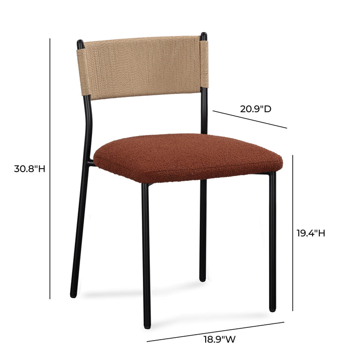 Celine Maroon Performance Boucle Dining Chair - Set of 2