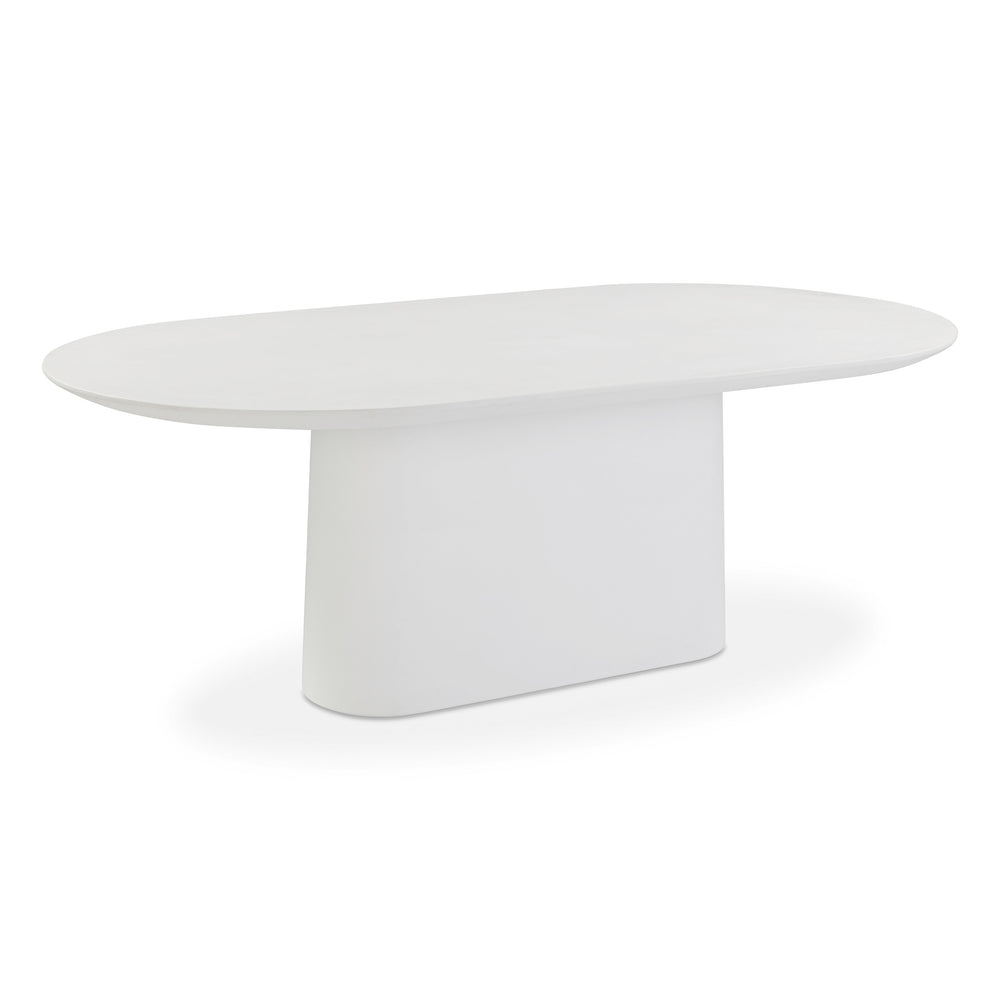 Nara 84" Pure White Concrete Indoor/Outdoor Oval Dining Table