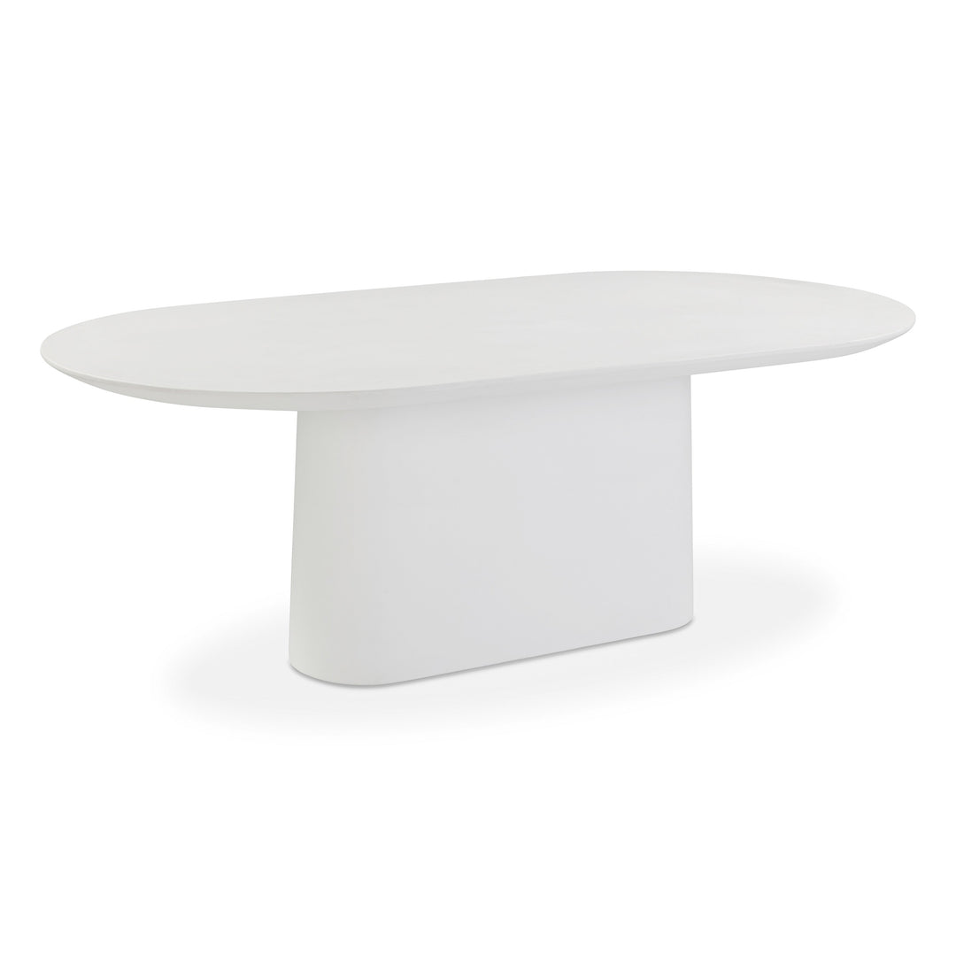 Nara 84" Pure White Concrete Indoor/Outdoor Oval Dining Table