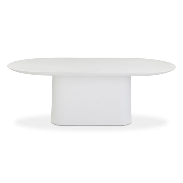 Nara 84" Pure White Concrete Indoor/Outdoor Oval Dining Table