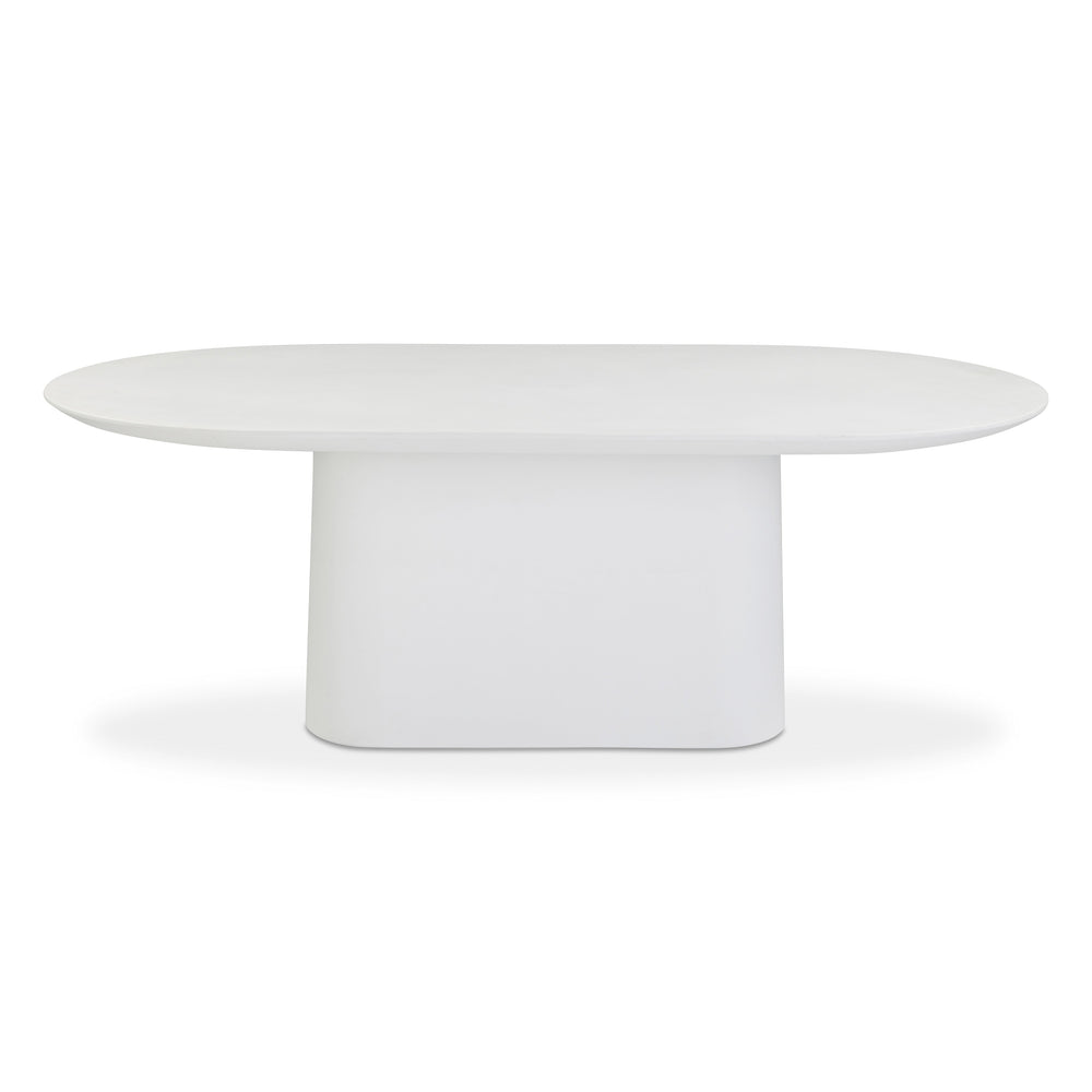 Nara 84" Pure White Concrete Indoor/Outdoor Oval Dining Table