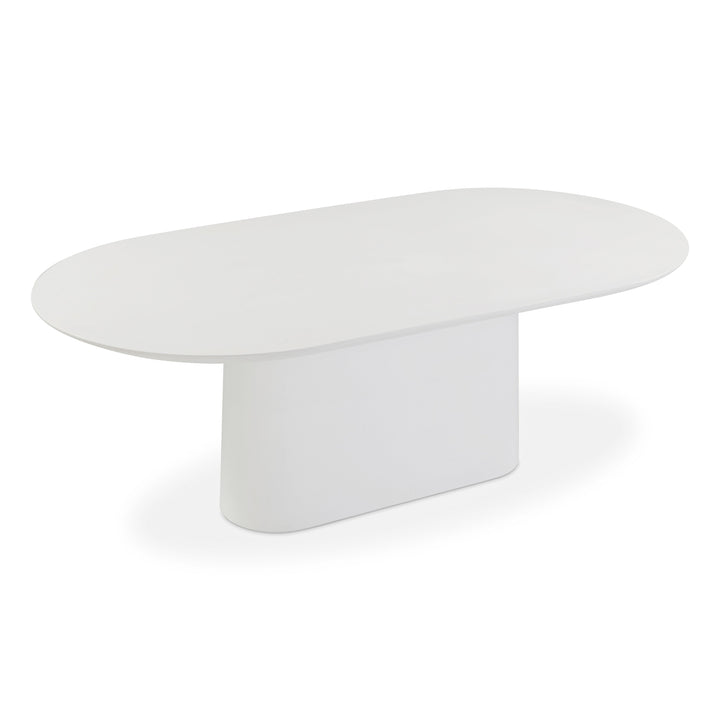 Nara 84" Pure White Concrete Indoor/Outdoor Oval Dining Table