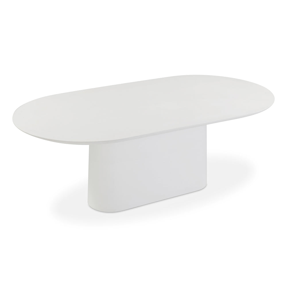 Nara 84" Pure White Concrete Indoor/Outdoor Oval Dining Table