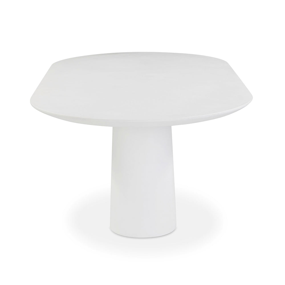 Nara 84" Pure White Concrete Indoor/Outdoor Oval Dining Table