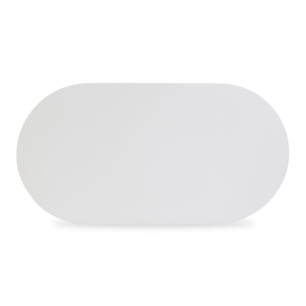 Nara 84" Pure White Concrete Indoor/Outdoor Oval Dining Table