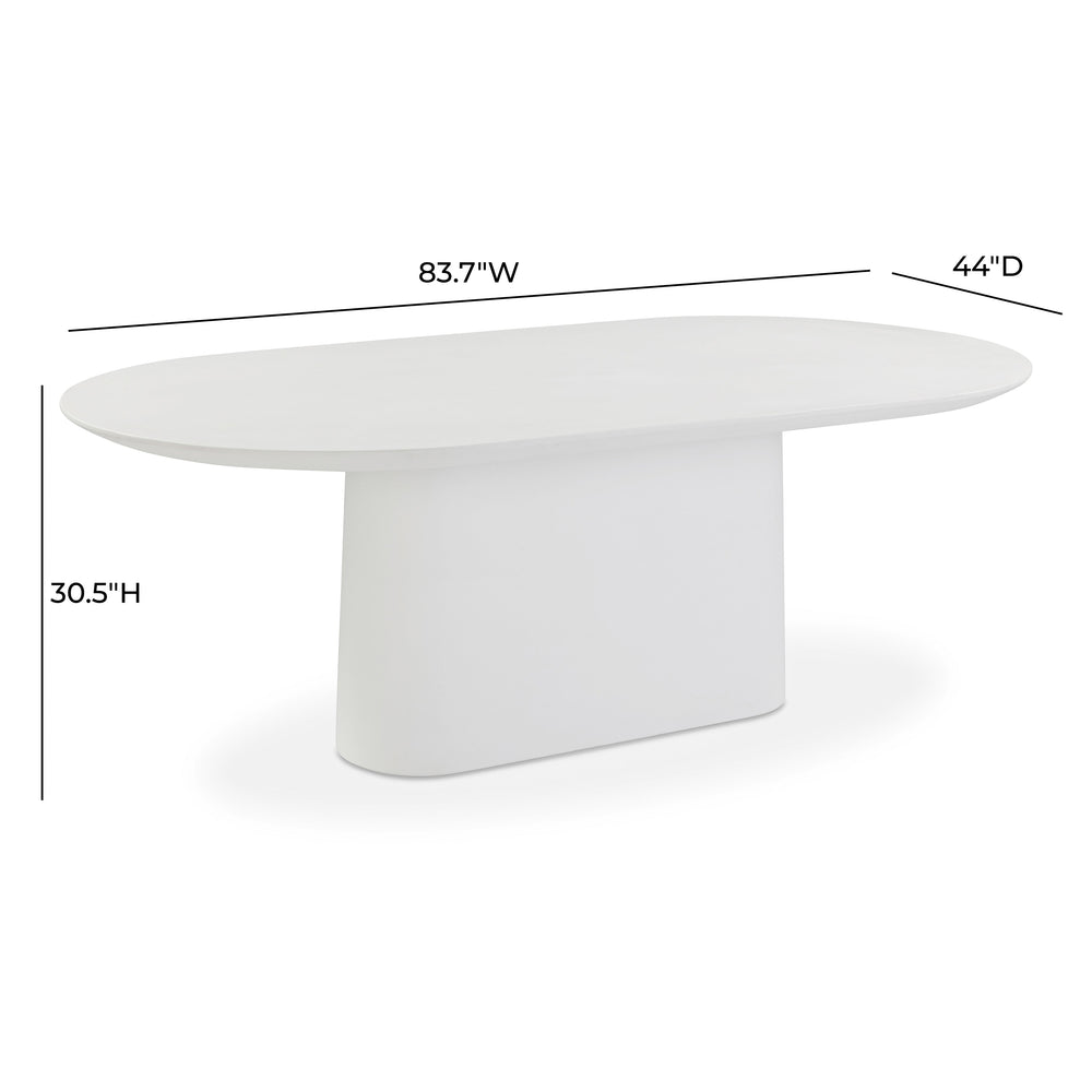 Nara 84" Pure White Concrete Indoor/Outdoor Oval Dining Table