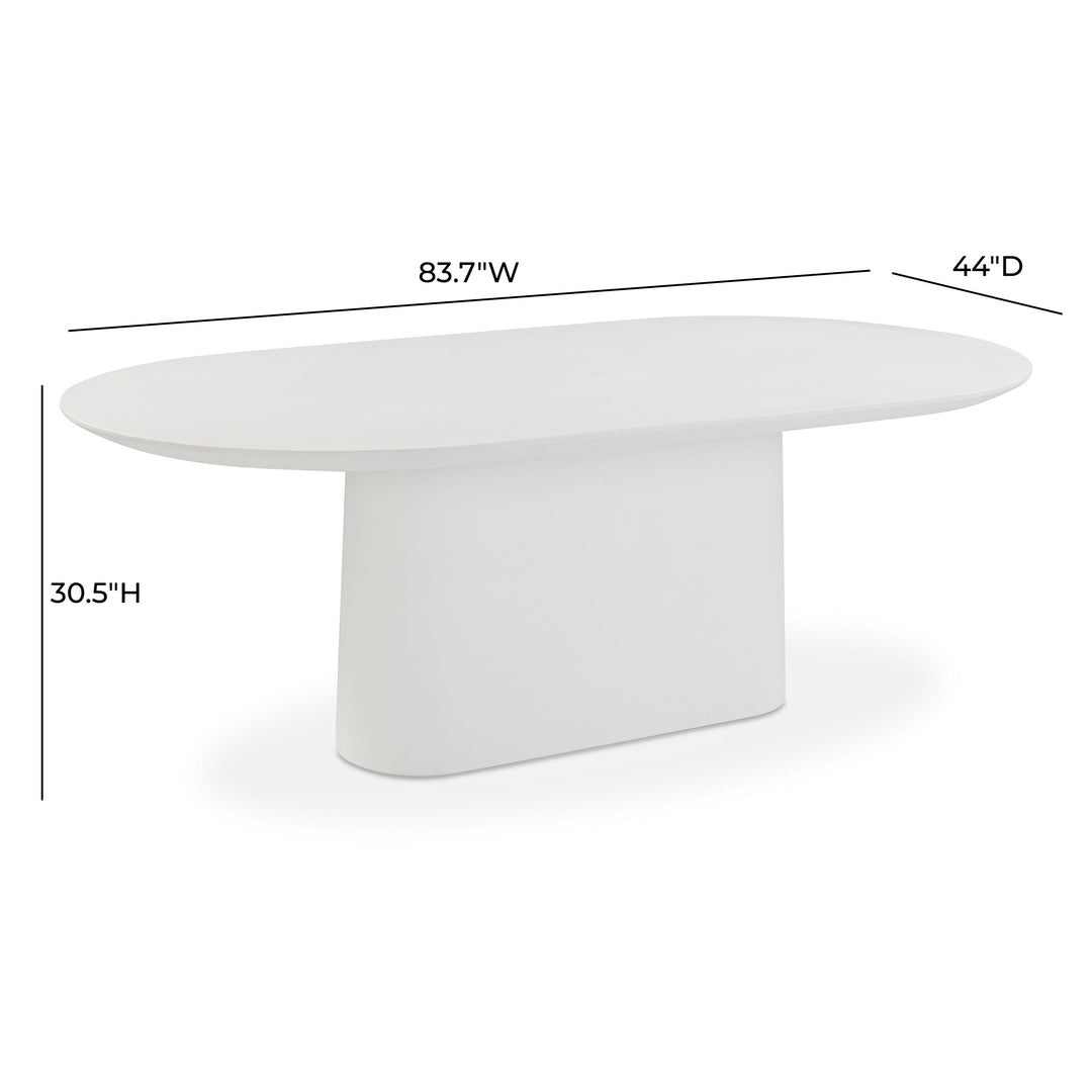 Nara 84" Pure White Concrete Indoor/Outdoor Oval Dining Table