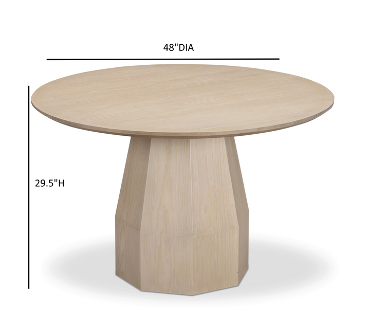 Brocha 48" Driftwood Ash Wood Round Dining Table