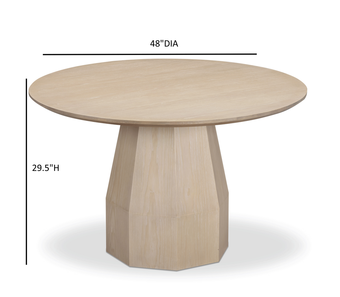 Brocha 48" Driftwood Ash Wood Round Dining Table