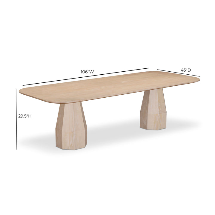 Brocha 106" Driftwood Ash Wood Rectangular Dining Table