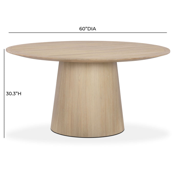 Sahara 60" Natural Oak Round Dining Table