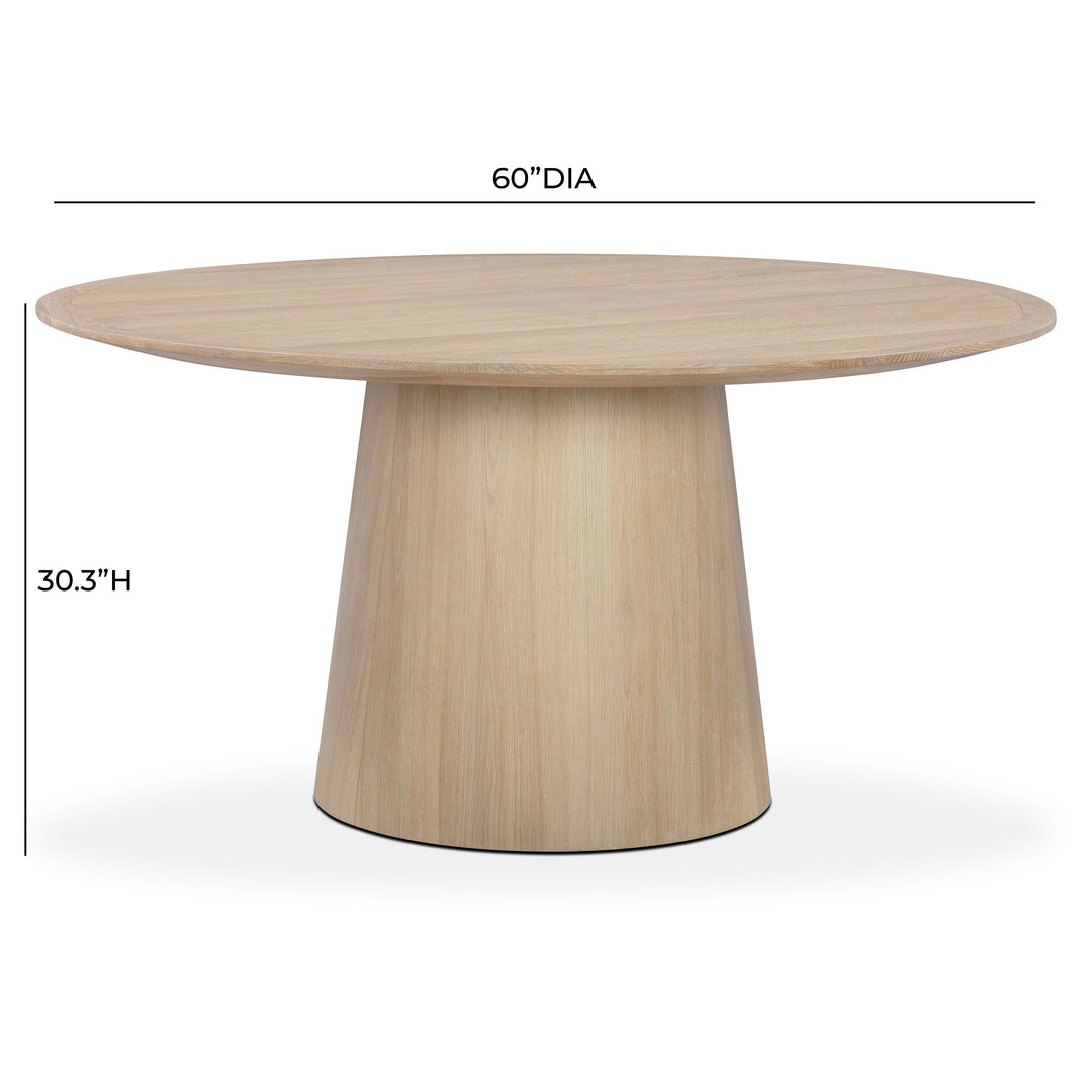 Sahara 60" Natural Oak Round Dining Table