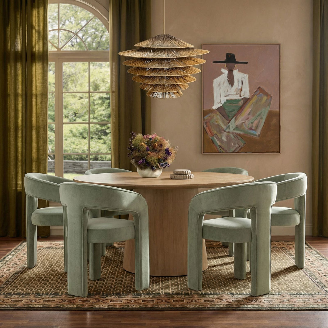 Sahara 60" Natural Oak Round Dining Table