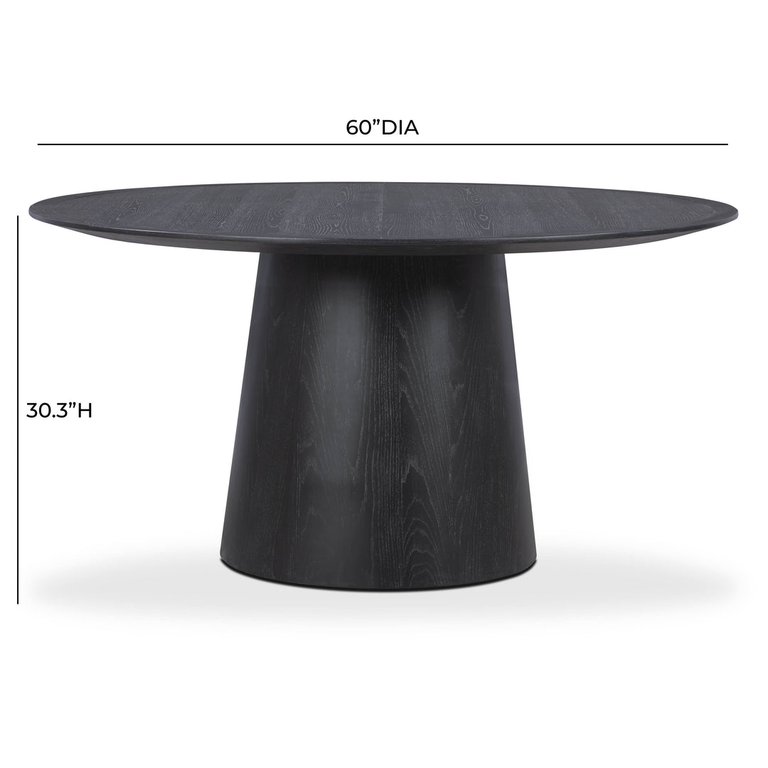 Sahara 60" Black Oak Round Dining Table