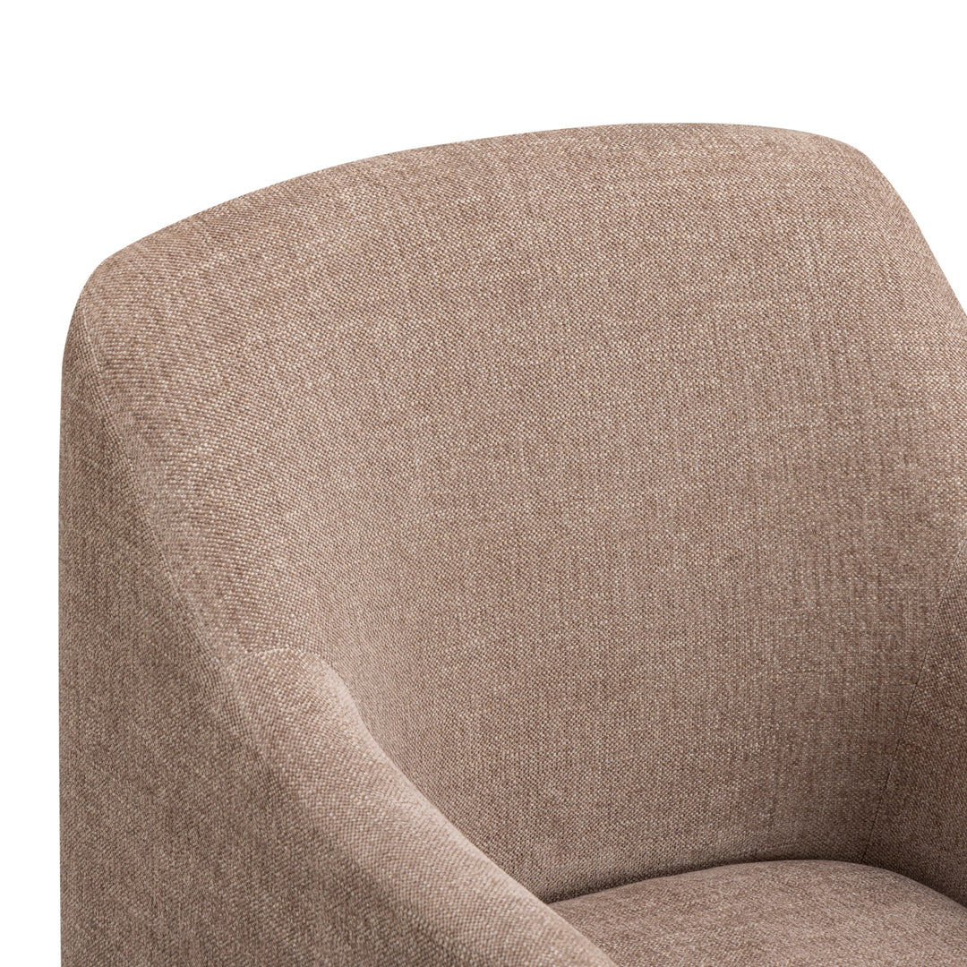 Helena Tall Chocolate Brown Textured Weave Performance Fabric Dining Chair