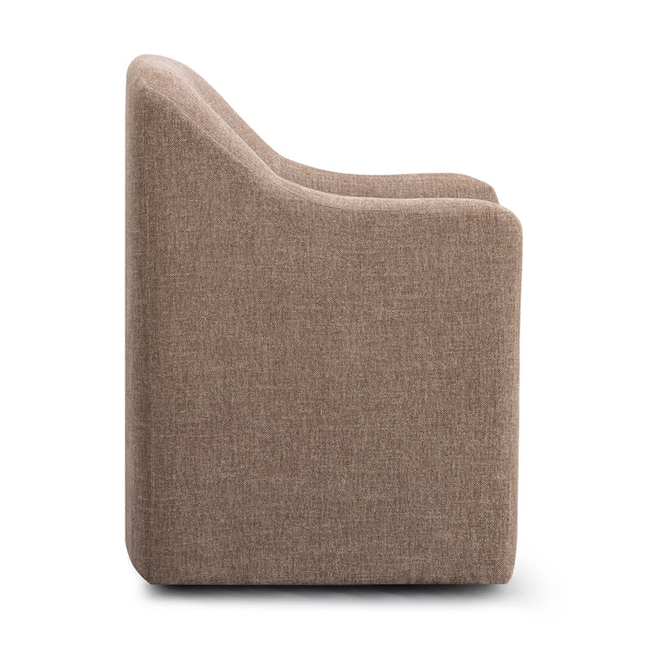 Helena Tall Chocolate Brown Textured Weave Performance Fabric Dining Chair