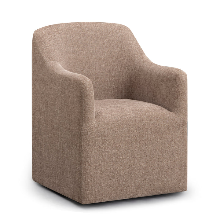 Helena Tall Chocolate Brown Textured Weave Performance Fabric Dining Chair