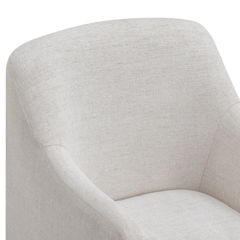 Helena Tall Off-White Textured Weave Performance Fabric Dining Chair