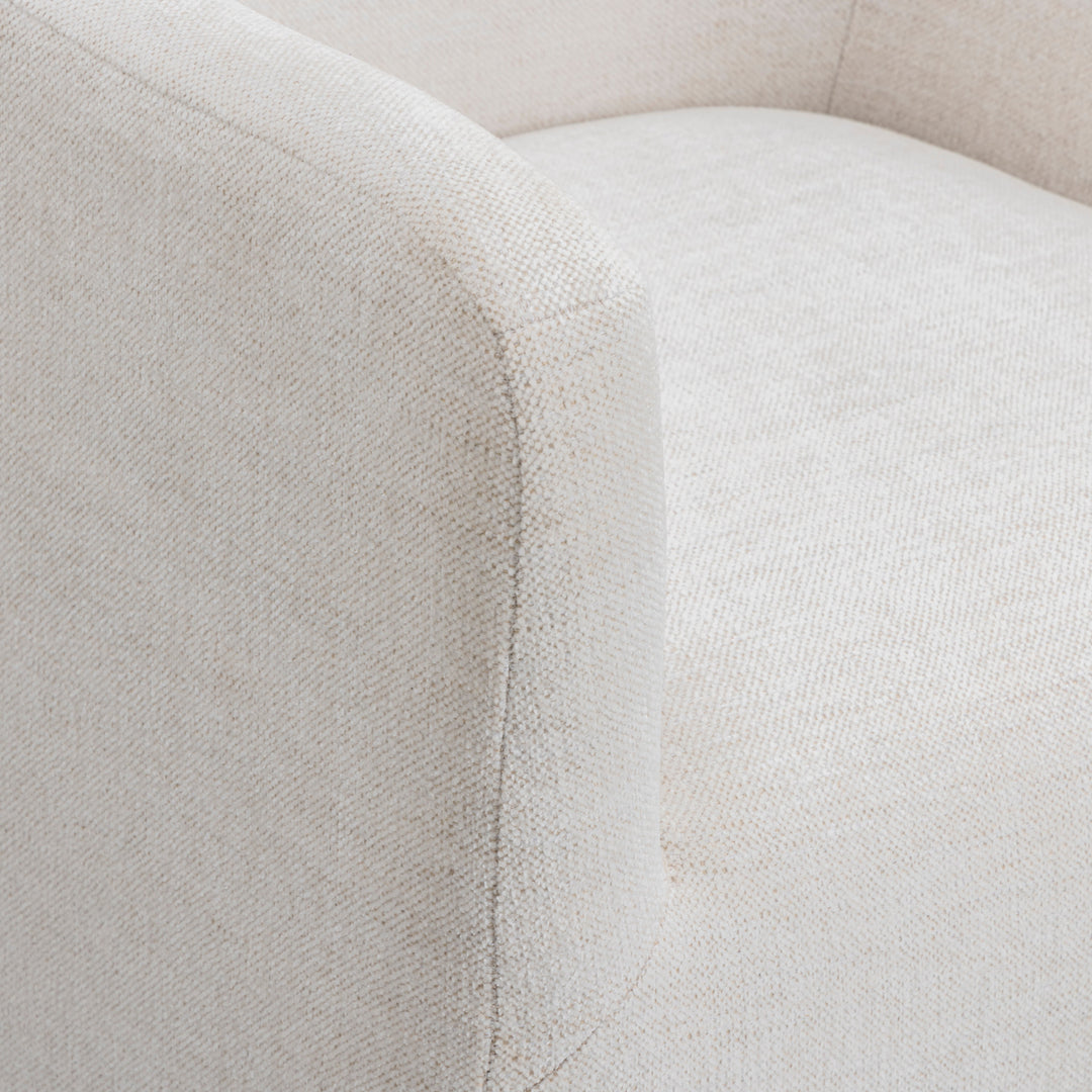 Helena Tall Off-White Textured Weave Performance Fabric Dining Chair