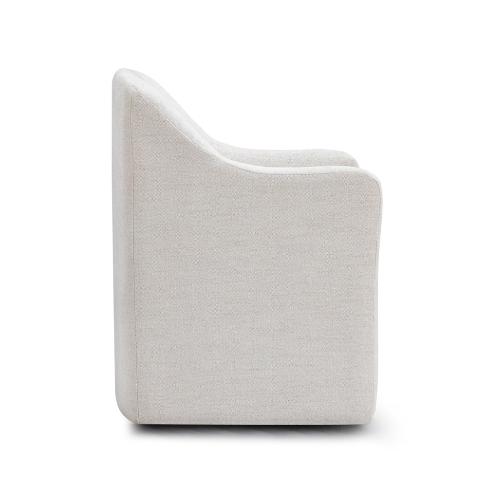 Helena Tall Off-White Textured Weave Performance Fabric Dining Chair